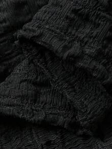 FRIFUL 女士泡泡纹理面料开衩下摆纯色半身裙 - 白色 - 查看 3