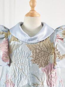 SHEIN 时尚优雅的少女无袖A字连衣裙 - 藍色 - 查看 9