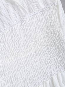 SHEIN Sweetro Women's Summer New Stylish Youthful Pleated Texture Tie-Up Bow A-Line Camisole Dress - White - View 4