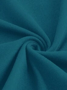 SHEIN EZwear Áo thun nữ màu đen dáng ôm, cổ tròn, tay raglan, kiểu dáng tối giản, thường ngày. - màu xanh lá - Xem 7