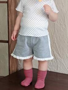 DAZY Toddler Girls' Casual Striped Shorts - Grey - View 4