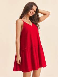 Coeurva 褶邊吊帶連衣裙