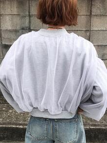 FRIFUL Women's Casual Mesh Decorated Jacket, Spring/Autumn