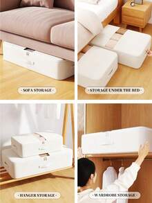 1 件超宽床下收纳盒大容量扁平设计抽屉式整理器适用于衣服毯子季节性服装床架节省空间家用衣柜多用途容器