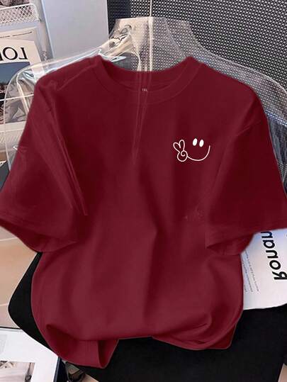 EMERY ROSE Plus Size Women's Casual Fashion Short-Sleeve T-Shirt