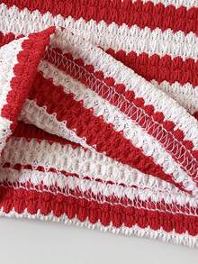 Playful Pals 女婴夏季红白条纹吊带背心和短裤两件套，适合休闲、户外、度假和旅行 - 彩色 - 查看 9