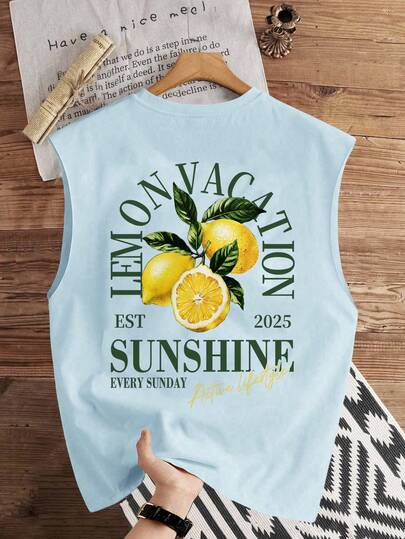 Manfinity Joysei 天蓝色针织标准尺码男士无袖背心