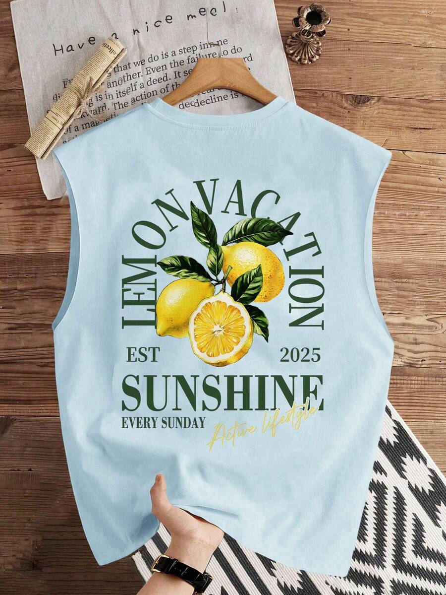 Manfinity Joysei 天蓝色针织标准尺码男士无袖背心