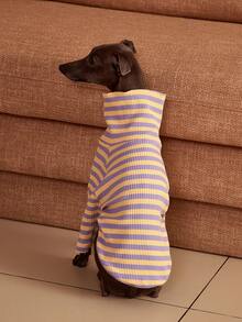 PETSIN Pawparrel Sudadera de manga larga a rayas, cálida y cómoda, para otoño/primavera - Multicolor - Ver 3