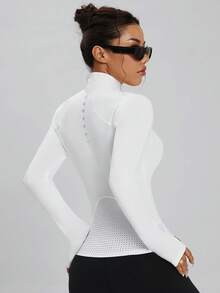 Easithlete 拉链运动夹克，纯色简约休闲日常穿着