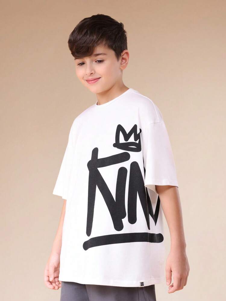 King Graphic T-Shirt With Crown Print