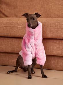 PETSIN Pawparrel 1pc Pet Autumn/Winter Double Sided Plush Elastic Comfortable Warm Fabric High Neck Dog Hoodie - Multicolor - View 2