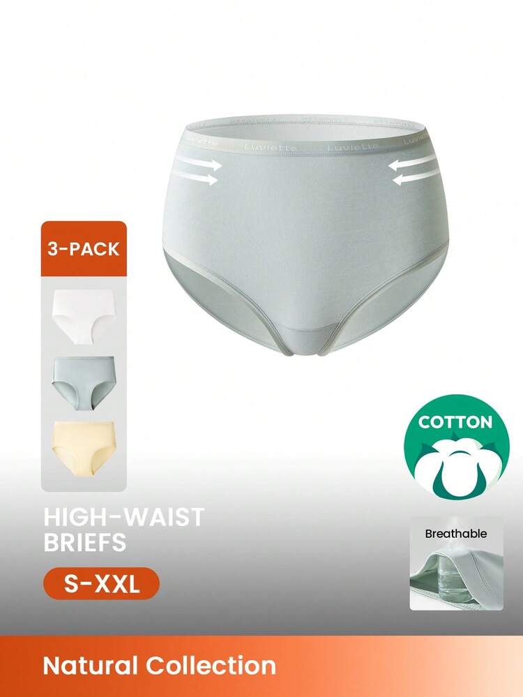 3er-Pack Baumwolle Hoher Bund Höschen Damen Unterwäsche Set