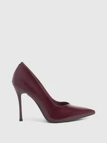 CUCCOO SZL Women's Casual Fashionable Simple Ankle Strap Pointed Toe High Heels, Summer Valentine's Day - Burgundy - View 2