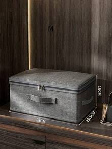 布艺收纳箱 可折叠布盒 带盖 适用于衣物、玩具和家居收纳 棉麻材质 卧室收纳整理箱