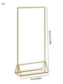 1 Stück goldfarbener transparenter Acryl Tischkartenhalter. Goldfarben beschichteter Rand, beidseitig nutzbarer Menüständer. Acryl Fotorahmen, geeignet für: Hochzeit, Getränke, Restaurant, Bankettbeschilderung, Preisschilder, Rezeptkarten-Präsentation im Geschäft. (Produkt mit Schutzfolie) - Verschiedenfarbig - Übersicht 6