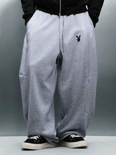 PLAYBOY X SUMWON Bunny Logo Balloon Fit Drawstring Sweatpants Relaxed Casual Loungewear Fall Winter Comfort Pants