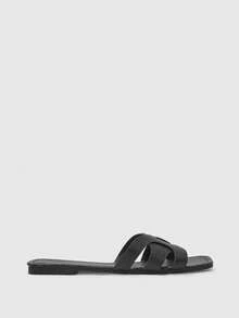 CUCCOO BIZCHIC Women's Casual Versatile Slip-On Flat Sandals - Black - View 2