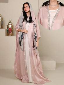 Al Najma Women's Vintage Loose Elegant Long Arabic Abaya