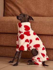 PETSIN Pawparrel 1pc Pet Autumn/Winter Fashion Double Sided Plush Warm And Elastic Comfortable Dog High Collar Jumpsuit - Multicolor - View 2