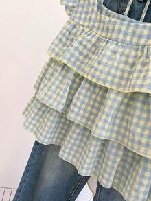 Resyla 女士秋季新款可爱荷叶边下摆衬衫 - 彩色 - 查看 5