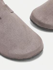 CUCCOO CURVES Women's Casual Slip-On Mule Shoes With Buckle Design - Dark Grey - View 3