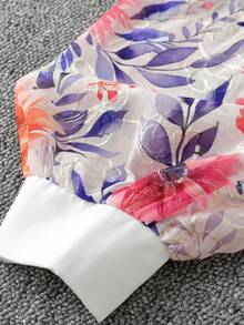 GlowEve CURVE Blusa holgada con estampado floral, mangas farol y contraste de color, estilo casual de vacaciones para mujer talla grande, primavera/otoño - Multicolor - Ver 5