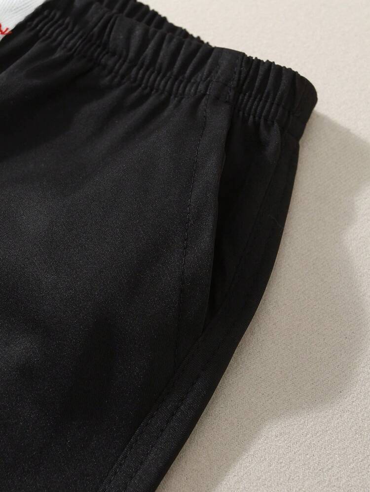 SHEIN Playful Pals Set de 3 pantalones cortos casuales con elástico en la cintura, bolsillos y decoración de cordón para bebés y niños pequeños, diseño versátil, adecuado para uso diario, escuela, viajes y deportes - Multicolor - Añade 5