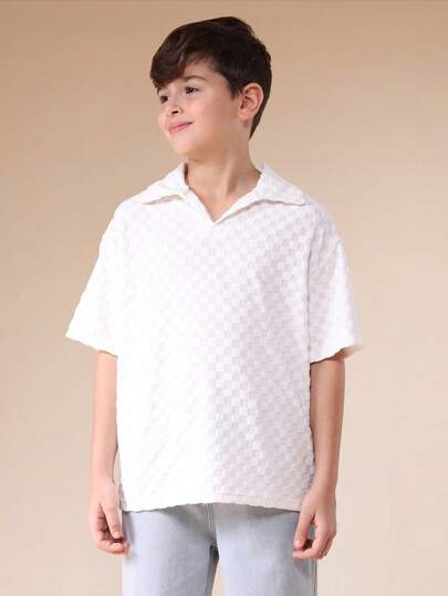  Áo polo ngắn tay SUMWON dành cho bé trai, chất liệu vải dệt họa tiết, cổ bẻ, dáng regular fit, thích hợp mặc hàng ngày đến trường hoặc đi nghỉ mát.