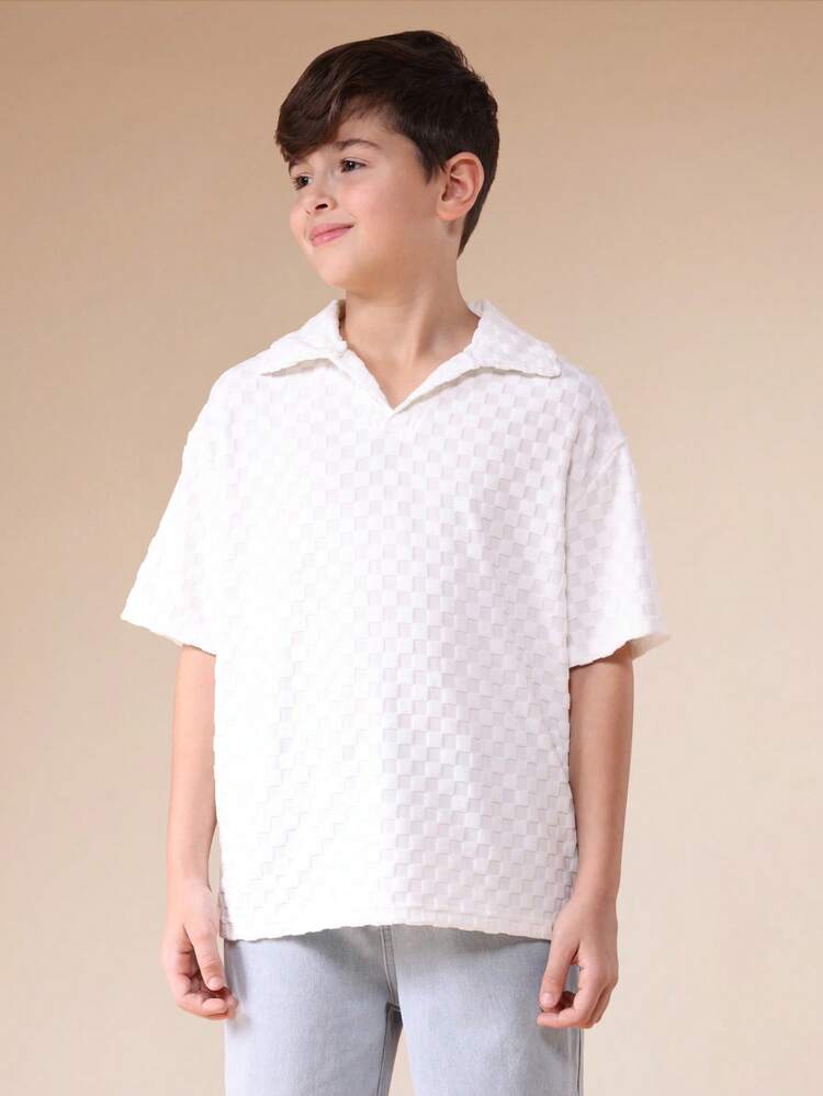 Kurzarm-Poloshirt mit Struktur und Kragen