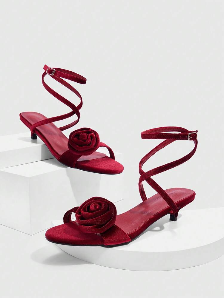 CUCCOO SZL Women's Comfortable Casual High Heel Sandals For Daily Wear, Summer Valentine's Day Prom Heels Summer Shoes