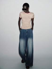 Lumivelle Women's Casual Crew Neck Short Sleeve T-Shirt - Apricot - View 7