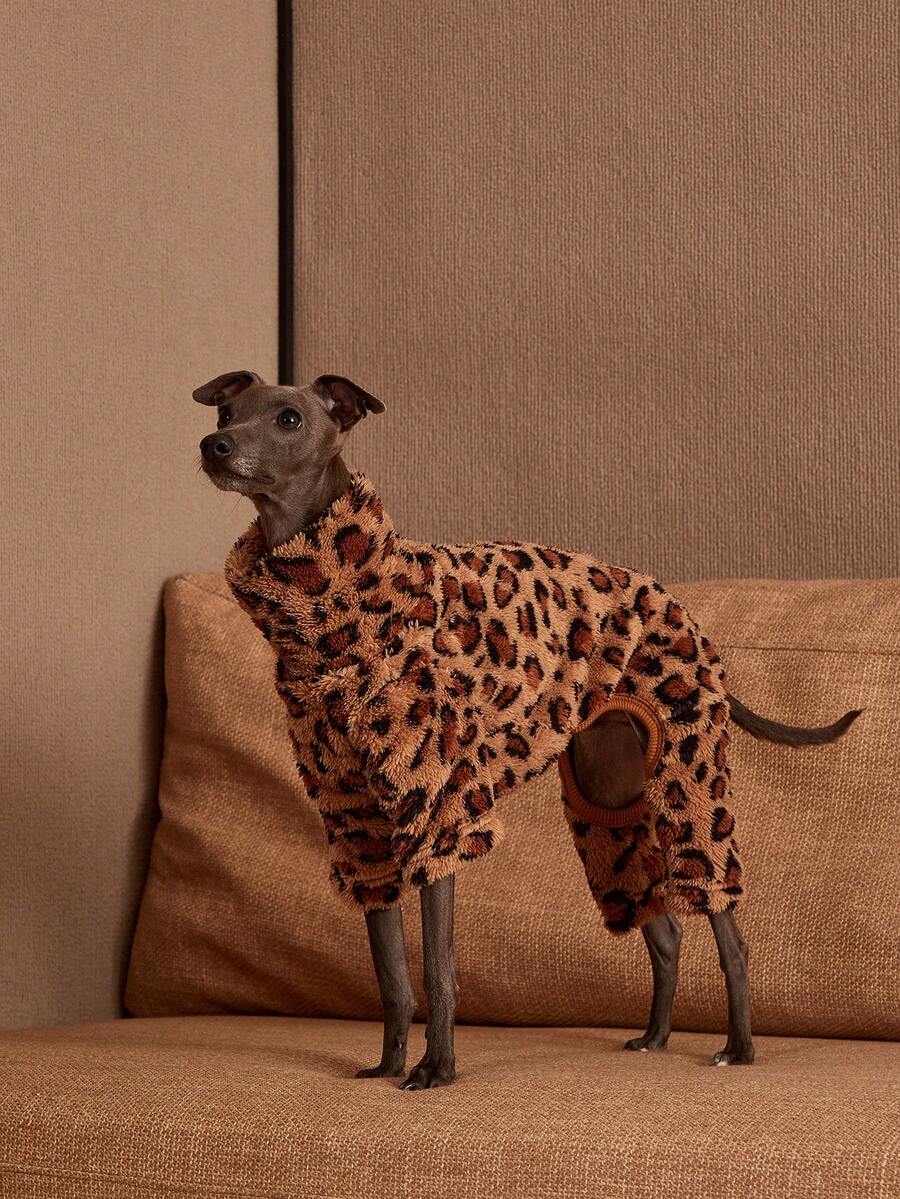 PETSIN Pawparrel 1 pièce Combinaison pour animal de compagnie mode automne/hiver à double face en peluche, chaude et élastique, col haut confortable pour chien - Multicolore - Voir 1