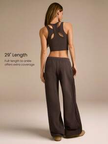 GLOWMODE 日常羊毛保暖柔软轻便侧边滚边口袋松紧腰带抽绳运动裤秋冬日常休闲