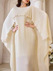 Modelyn Modest & Elegant Women's Turkish Abaya Cloak - Apricot - View 1