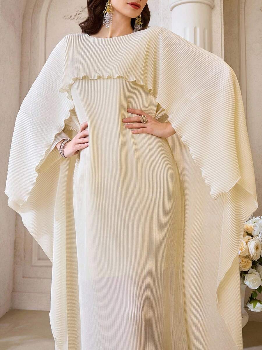 Modelyn Modest & Elegant Women's Turkish Abaya Cloak - Apricot - View 1