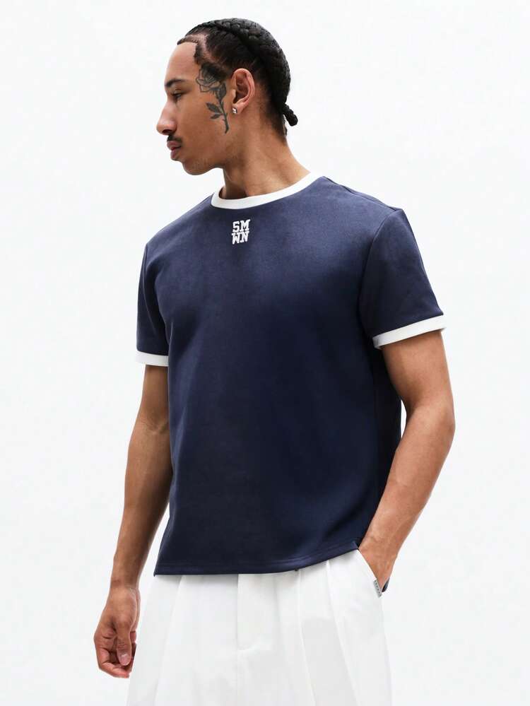 Ringer T-Shirt With Contrasting White Trim