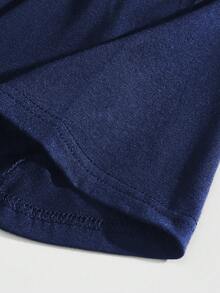 ROMWE MEN Goth Spring/Summer Casual Graphic Men'S Casual Letter & Eye Print Round Neck Short Sleeve T-Shirt, Summer - Royal Blue - View 6