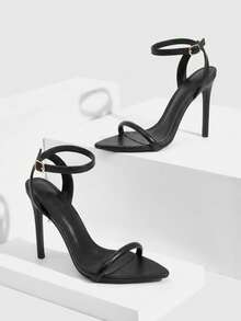 CUCCOO SZL Women's Pointed Toe Buckle Design Fashion High Heel Sandals For Daily Wear - Black - View 1