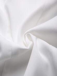 SHEIN Franclia 加码仿珍珠串珠泡泡袖荷叶边上衣 - 白色 - 查看 9