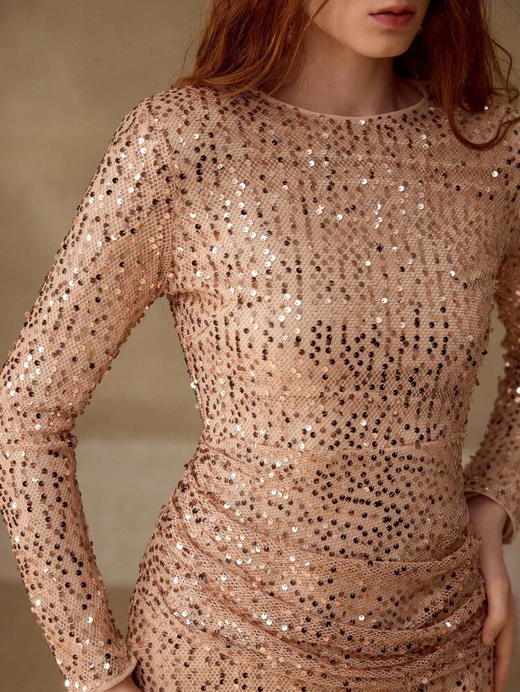 ELEGANT BEADED EMBROIDERED LONG DRESS