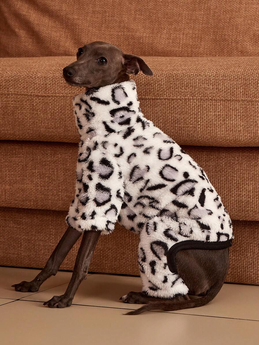 PETSIN Pawparrel 1pc Pet Autumn/Winter Fashion Classic Double Sided Plush Warm And Elastic Comfortable Dog High Collar Jumpsuit - Multicolor - View 1