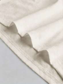 Manfinity Joysei Men's Casual Fashion Street Daily Commute Letter Print Short Sleeve Ringer Tee, Summer - Beige - View 5