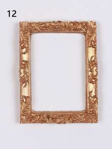 1 khung ảnh mini kiểu Châu Âu cổ điển màu vàng INS, phụ kiện trang trí móng tay, vòng cổ, trang sức, phông nền chụp ảnh, không có keo dán mặt sau. - Nhiều màu - Xem 26