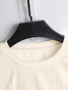 GlowEve Women's Ribbon Decor Sleeveless 2 In 1 Beach Vacation T-Shirt - Multicolor - View 3