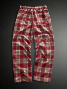 HIMLAND Men's Casual Plaid Drawstring Waist Pants - Multicolor - View 2