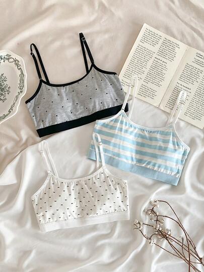 7pcs/Set Girls' Cute Casual Comfortable Cotton Soft Undershirts Bralettes For Girls Tops For Teen Girl Crop Summer Tops For Teen Girls Aesthetic Crop Tops Cute Summer Crop Tops