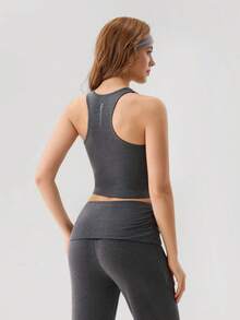 OutZeal Áo tank top thể thao nữ, kiểu dáng thường ngày, mềm mại, ôm sát. - Màu xám đen - Xem 6