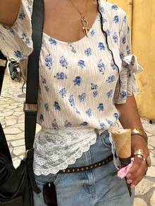 Flora Isola Flora Isola 碎花印花短袖上衣，夏季时尚之选 - 彩色 - 查看 5