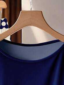 SHEIN Clasi Conjunto de 2 piezas de blusa con lazo y pantalones de pierna recta para mujer - Multicolor - Ver 3